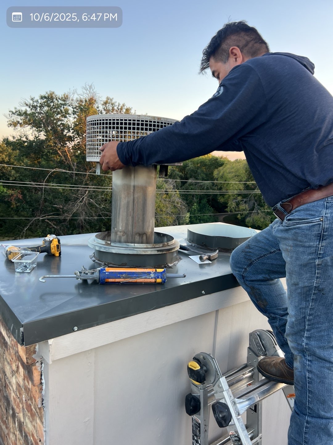 Chimney repair project detail completed by MVP