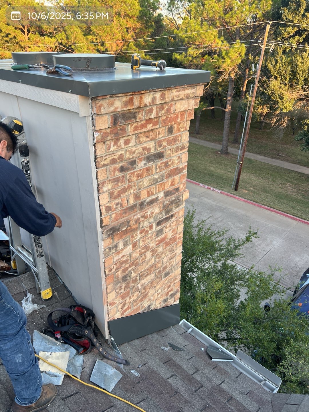 Chimney repair area documented by MVP